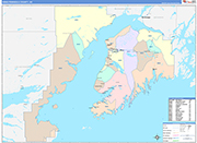 Kenai Peninsula County Wall Map Color Cast Style